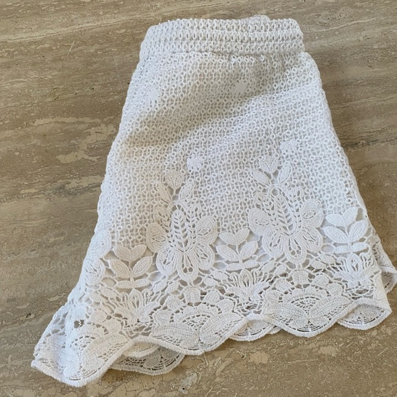 Y2K 90”s Victorian Romantic Abercrombie and Fitch white crochet shorts size S - Picture 7 of 12